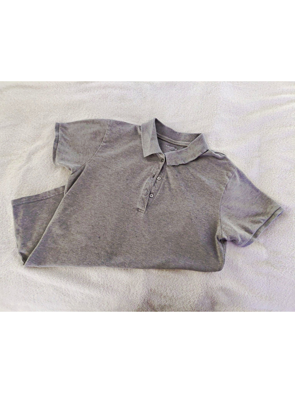Arizona Jean Co Youth Solid Knit Polo Shirt L Short Sleeve Collared Button